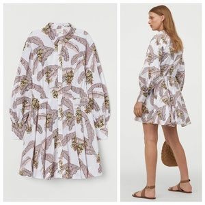 H&M Balloon-sleeved Cotton Dress